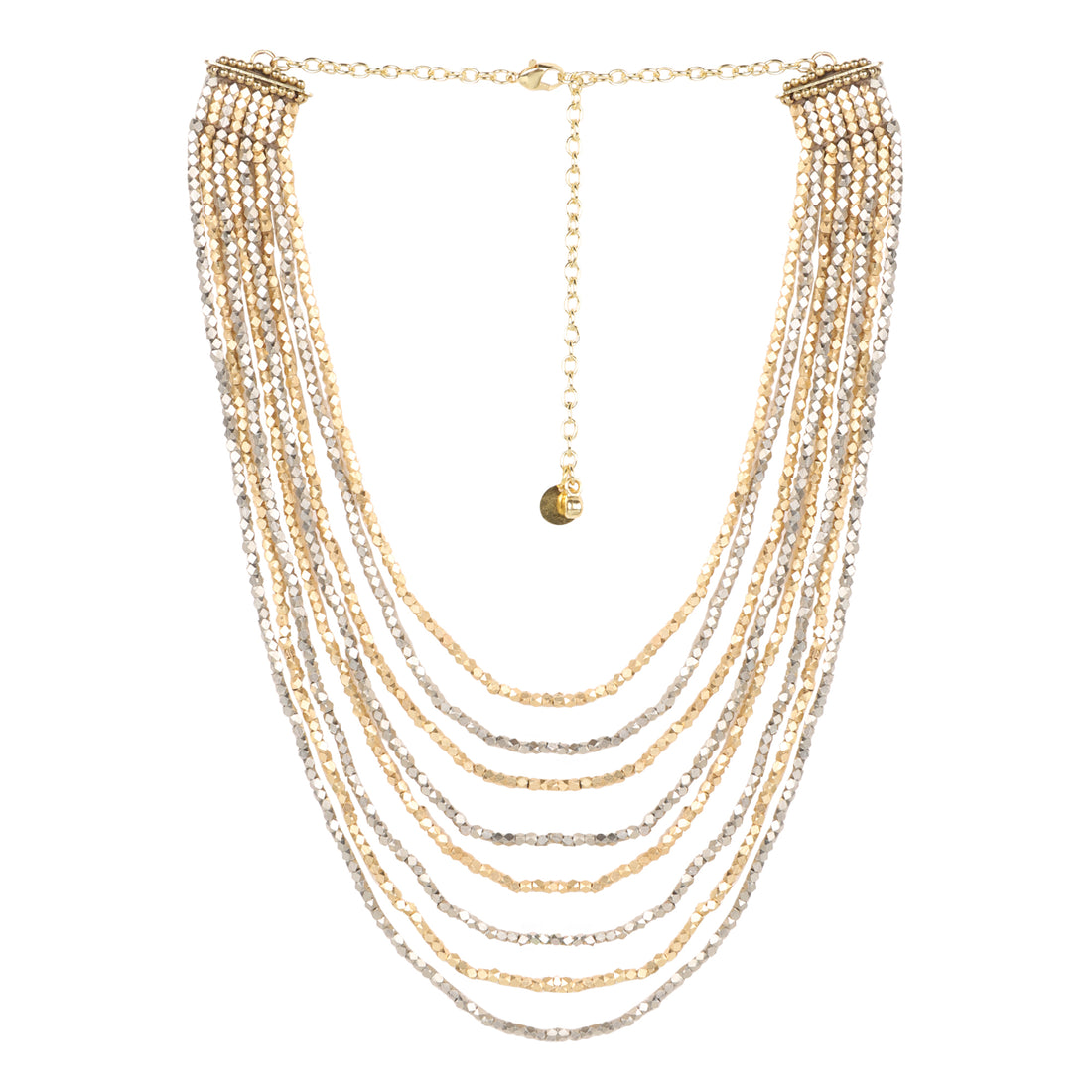 JAFNA MULTI LAYER NECKLACE (TWO TONE)