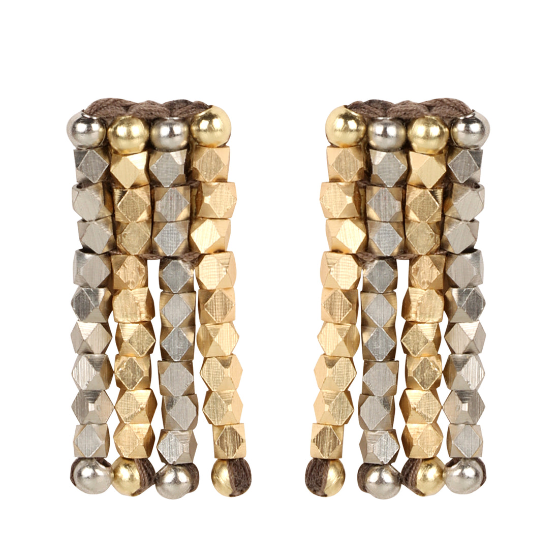 JAFNA OBLONG EARRINGS(TWO TONE)