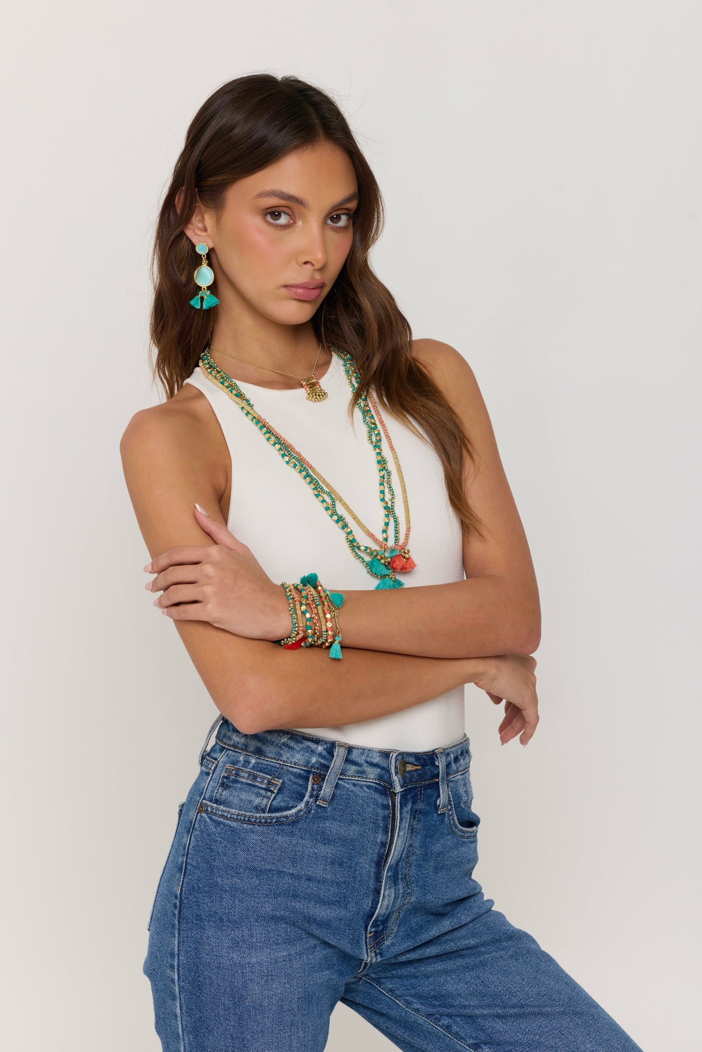 FULJ BAJRA LONG LAYERING NECKLACE