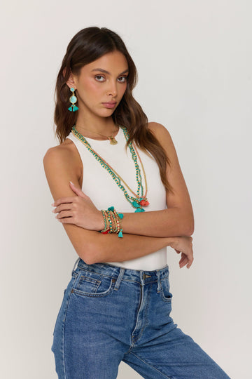 FULJ BAJRA LONG LAYERING NECKLACE