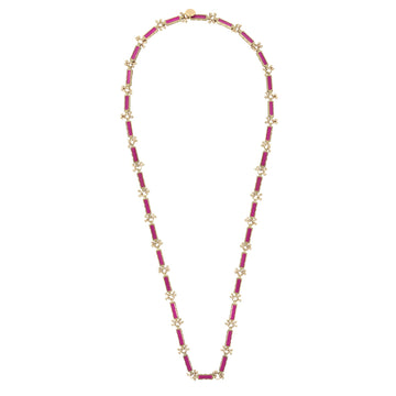 Rose Enamel Long Layering Necklace